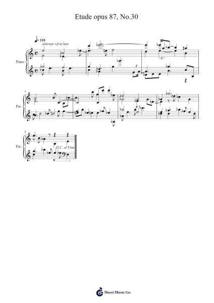 Etude Op. 87, No. 30 Sheet Music by François-Xavier Jean-Arr.Winsmew