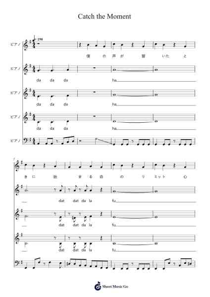 Catch the Moment 樂譜由 Lisa - 編曲 Caewald Tabpritt