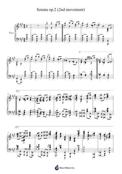 Sonata op.2 (2nd movement) Sheet Music by Nuno Ventura de Sousa-Arr.Jillcke