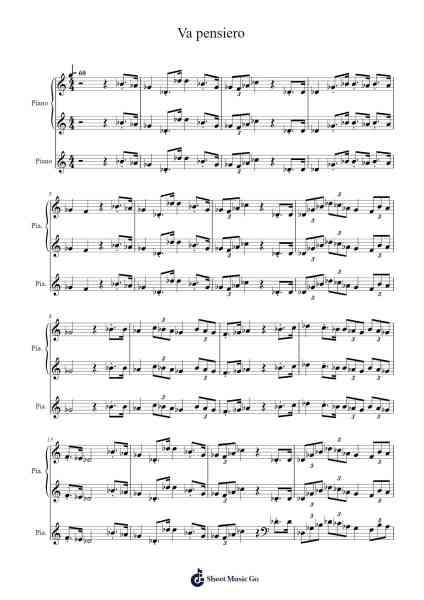 Va pensiero Sheet Music by -Arr.Rodch Xeel