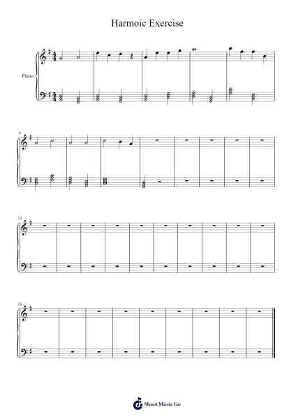 Harmoic Exercise Sheet Music by -Arr.Feliet Wolfgia