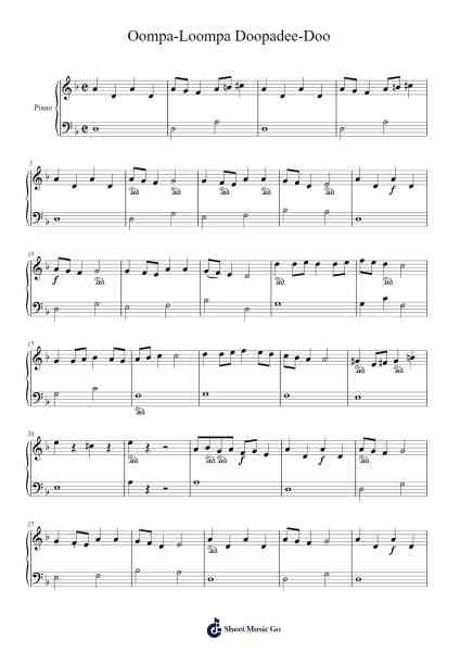 Oompa-Loompa Doopadee-Doo Sheet Music by Anthony Newley/Leslie Bricusse-Arr.Rayward