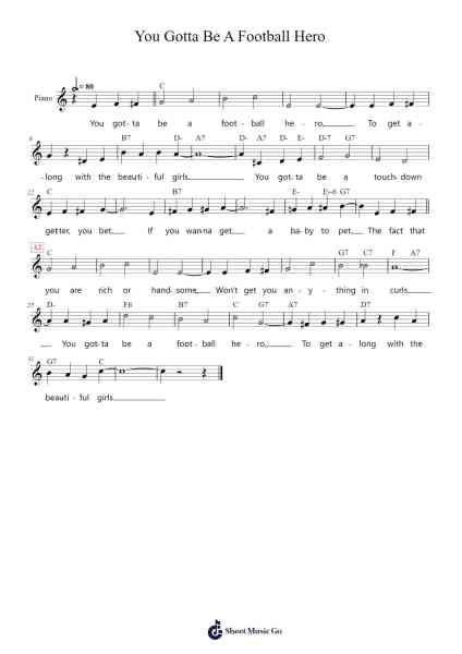 You Gotta Be A Football Hero Sheet Music by Al Sherman/Buddy Fields/Al Lewis-Arr.Faybaird