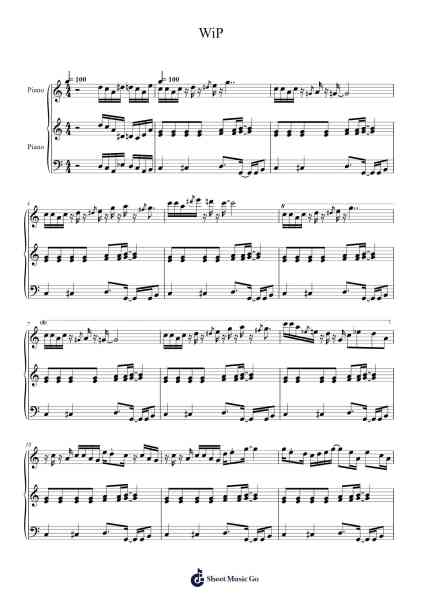 WiP Sheet Music by Nathan Richardson-Arr.Gregson Lawvic