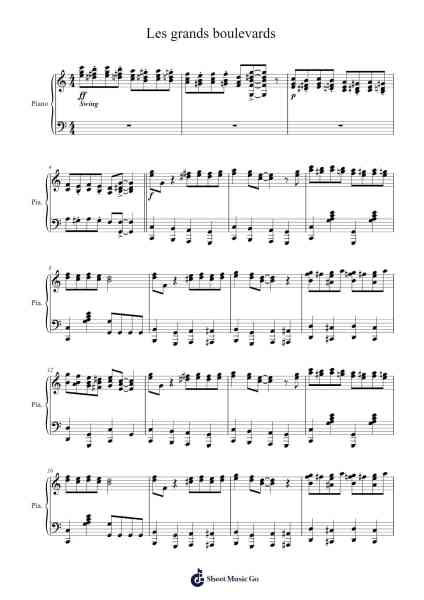 Les grands boulevards Sheet Music by -Arr.Joypoe Willze