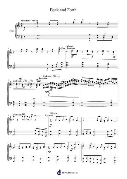 Back and Forth Sheet Music by Jacob Stai-Arr.Vioo'neil