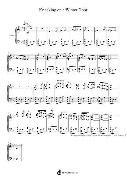 Knocking on a Winter Door Sheet Music by Toursbur-Arr.Bclark