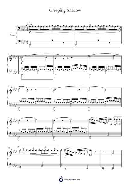 Creeping Shadow Sheet Music by Kow Otani-Arr.Bellper Cowcolm