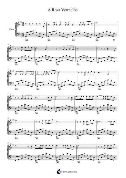 A Rosa Vermelha Sheet Music by Thulio Paschoal-Arr.Pulborg Ridean