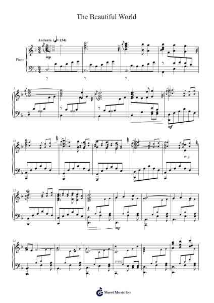The Beautiful World Sheet Music by Blanxon Ogdn-Arr.Payrusk