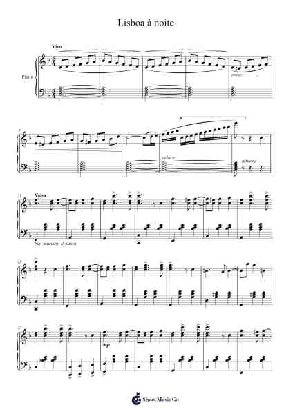Lisboa à Noite-Valsa Sheet Music by J.V. Pereira-Arr.Ellyle Hunrhys