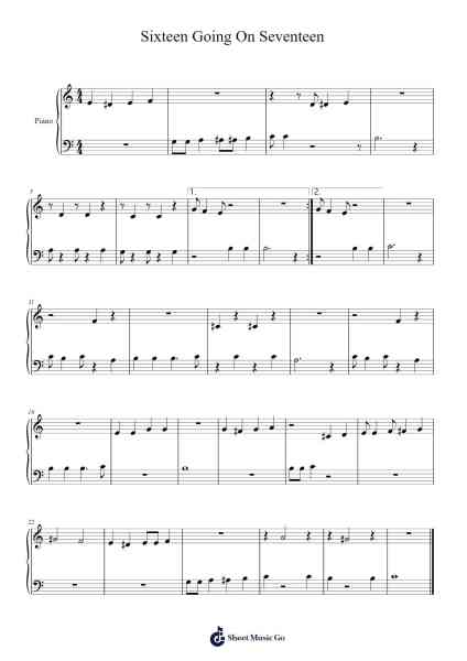 Sixteen Going On Seventeen Sheet Music by Rodgers & Hammerstein-Arr.Elroygale Whvan