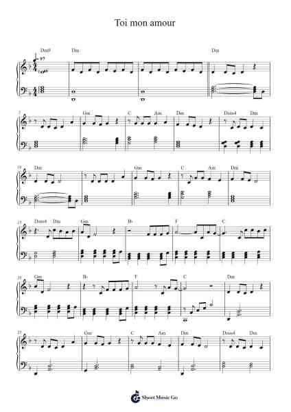 Toi mon amour Sheet Music by Marc Lavoine-Arr.Besquinn