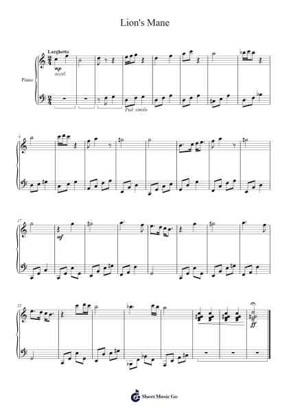Lion's Mane Sheet Music by Aivi & Surasshu-Arr.Boyletio Wanleigh