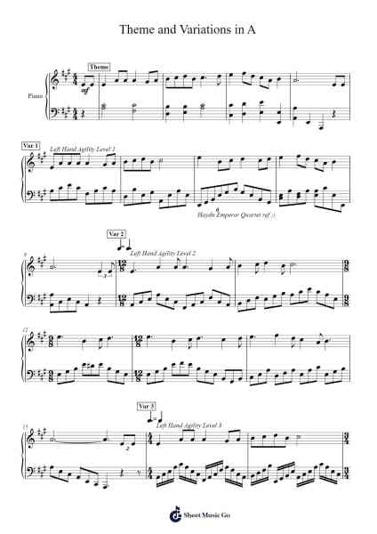Theme and Variations in A Sheet Music by ChronoHydra8-Arr.Dolamb Strafay