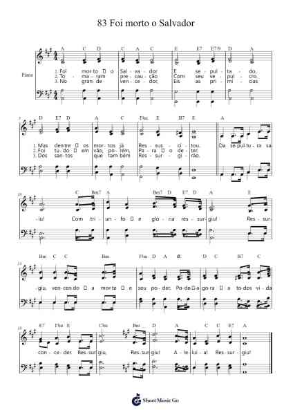 83 Foi morto o Salvador Ноты для фортепиано от Robert Lowry-Arr.Manreade