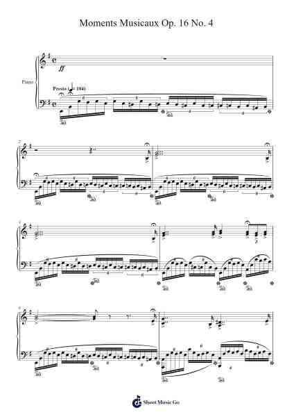 Moments Musicaux, Op. 16 No. 4 Sheet Music by Sergei Rachmaninoff-Arr.Jonessibyl Midsopp