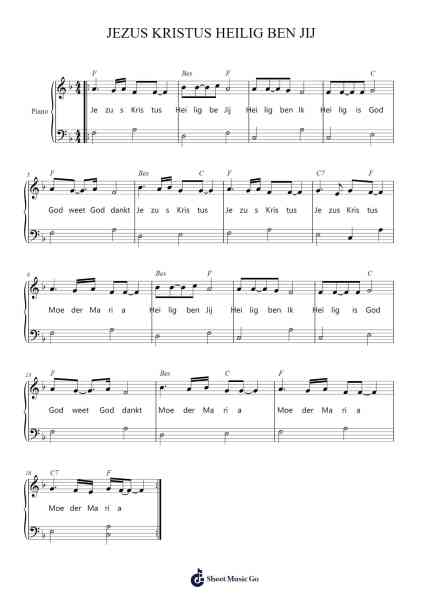 JEZUS KRISTUS HEILIG BEN JIJ Sheet Music by Carine-Arr.Lamshop