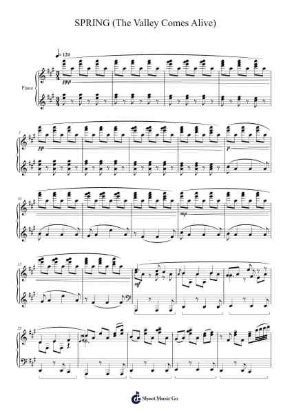 SPRING (The Valley Comes Alive) Sheet Music by Eric Barone-Arr.Louieby