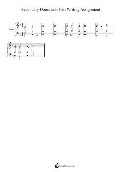 Secondary Dominants Part Writing Assignment 樂譜由 Autumn Haley - 編曲 Sonfy Strasie