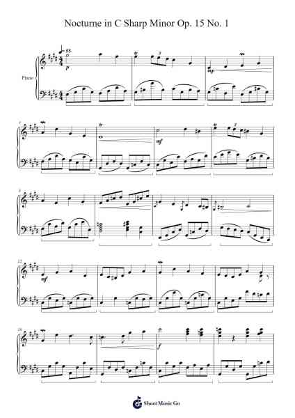 Nocturne in C-sharp Minor, Op. 15, No. 1 Sheet Music by Aden Tse-Arr.Lynvi
