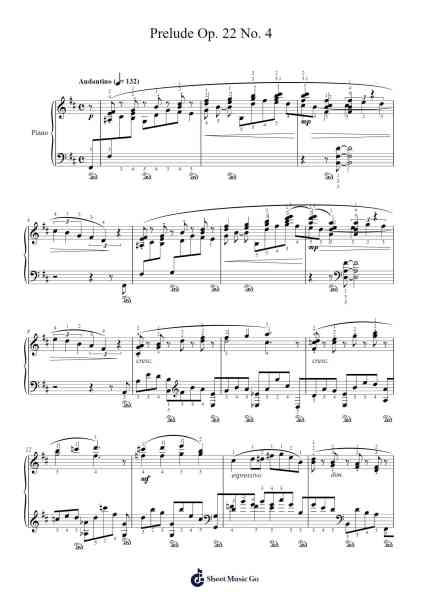 Prelude Op. 22 No. 4 Sheet Music by Alexander Scriabin-Arr.Hewkay Brewstience