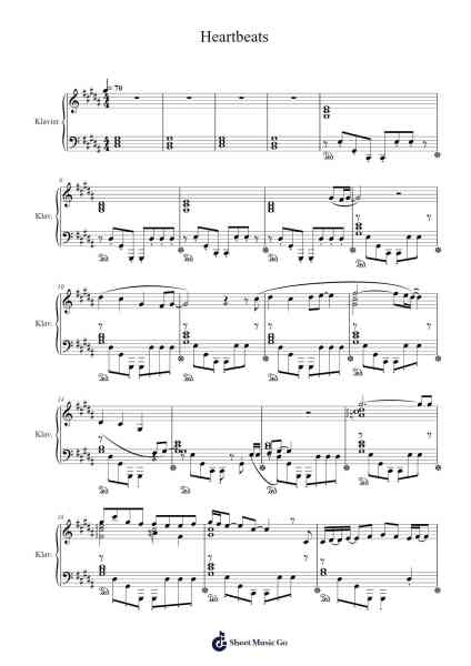 Heartbeats Sheet Music by Grimes-Arr.Hoywoolf Lindses