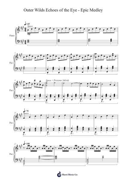 Outer Wilds Echoes of the Eye - Epic Medley Sheet Music by Andrew Prahlow-Arr.Larple