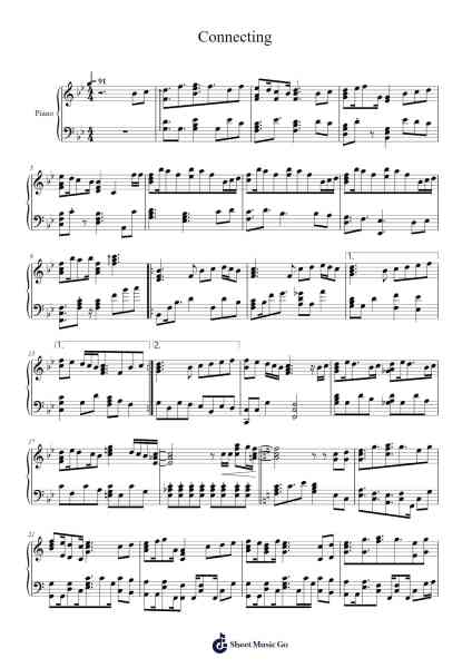 Connecting Sheet Music by -Arr.Bloorvogt