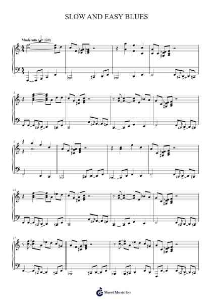 SLOW AND EASY BLUES Sheet Music by Jimmy Yancey-Arr.Brownemeg
