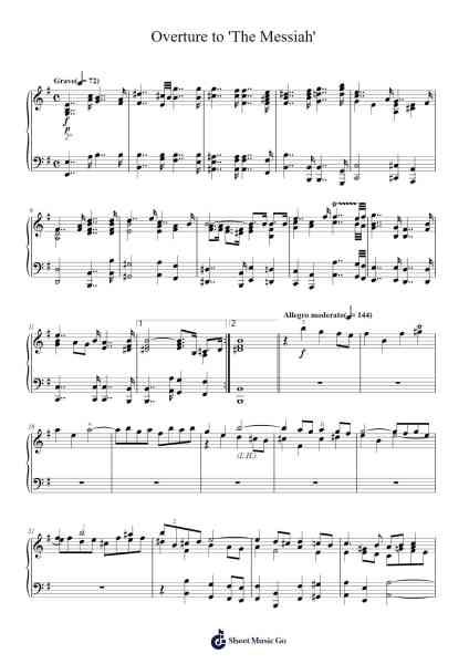 Overture to 'The Messiah' Sheet Music by Georg Friedrich Händel-Arr.Alsriah