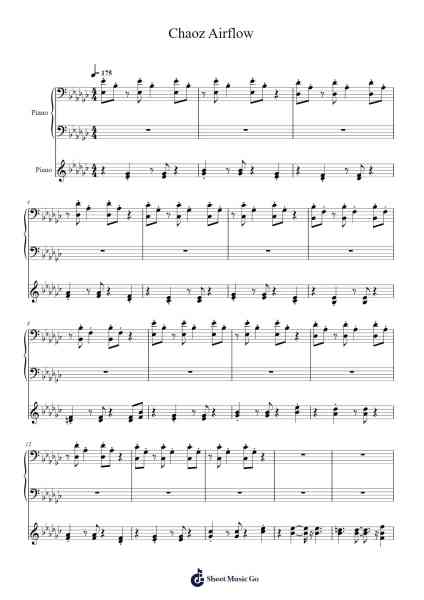 Chaoz Airflow Sheet Music by ParagonX9-Arr.Ranlass Dulelroy