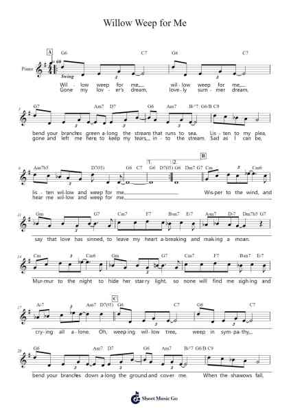 Willow Weep for Me 악보 Ann Ronell - 편곡 Kyleret Earlkyle