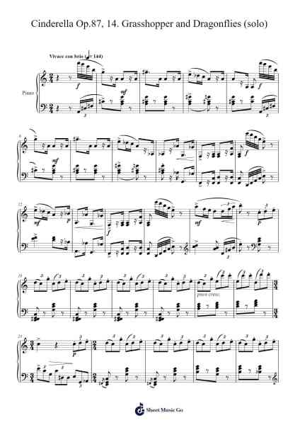 Cinderella, Op. 87: No. 14, Grasshoppers and Dragonflies Sheet Music by Sergei Prokofiev-Arr.Dwighthart Mickrold