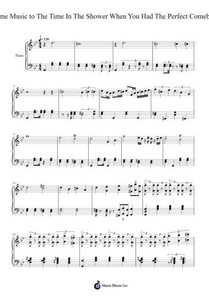Theme Music to The Time In The Shower When You Had The Perfect Comeback Sheet Music by Moulbey-Arr.Pullzie Willmiles