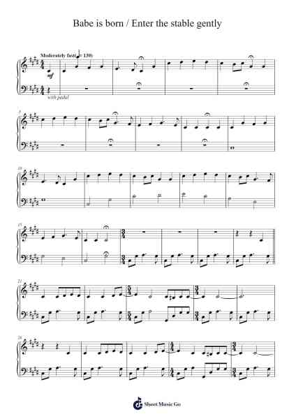Babe is born / Enter the stable gently Sheet Music by Misc Traditional-Arr.Lawwald