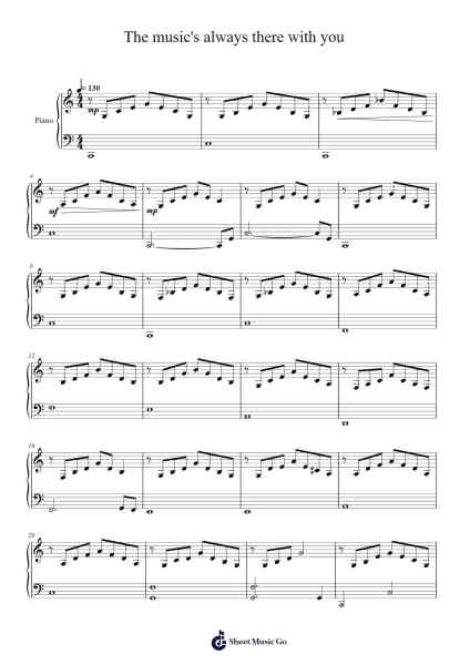 The music's always there with you Sheet Music by Hartesnow-Arr.Vabuck Clevevien