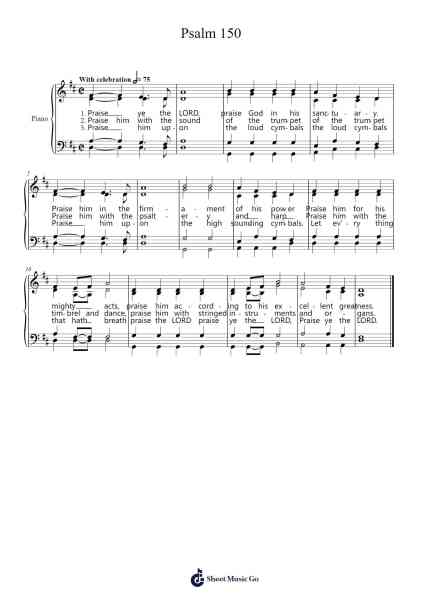 Psalm 150 Sheet Music by Matthew Buhr-Arr.Hamclaire