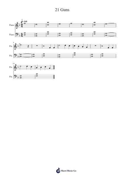 21 Guns Sheet Music by Green Day-Arr.Phisan Lionelphy