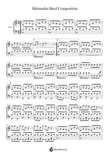 Minimalist Brief Composition Sheet Music by Maxger Maltzwin-Arr.Oryet Zosoll