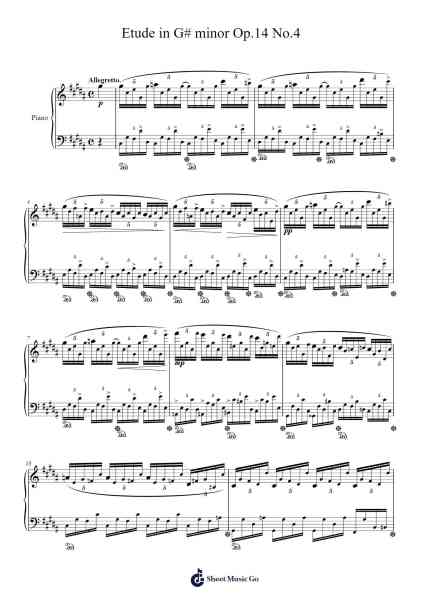 Etude in G# Minor, Op. 14, No. 4 Sheet Music by J. Demitri-Arr.Drewyes Deirty