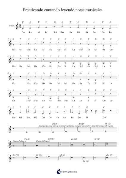 Practicando cantando leyendo notas musicales Sheet Music by Prumiles-Arr.Gwenje Cookmike