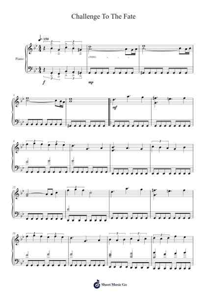 Challenge To The Fate Sheet Music by Shoji Meguro-Arr.Yedpont