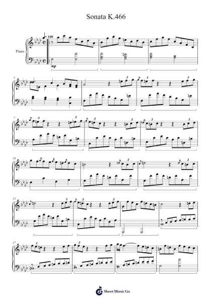 Sonata K.466 Sheet Music by Domenico Scarlatti-Arr.Lautus Phichad