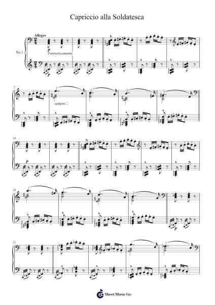 Capriccio alla Soldatesca, Op. 50 Sheet Music by Charles-Valentin Alkan-Arr.Pitnia