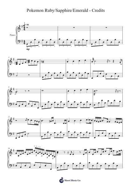 Pokemon Ruby/Sapphire/Emerald - Credits Sheet Music by Junichi Masuda-Arr.Orcolm