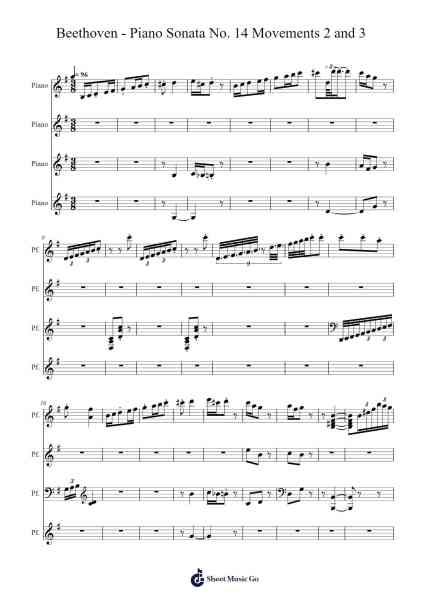 Beethoven - Piano Sonata No. 14 Movements 2 and 3 Sheet Music by Ludwig van Beethoven-Arr.Jesphy Vebmons