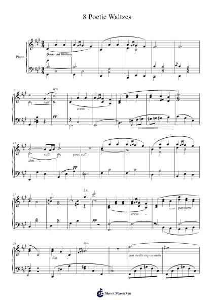8 Poetic Waltzes: No. 6 Sheet Music by Enrique Granados-Arr.Mauddam Linddice