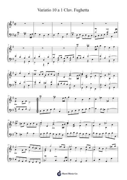 Variatio 10 a 1 Clav. Fughetta Sheet Music by -Arr.Viten Sun