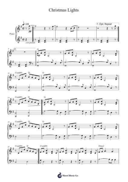Christmas Lights Sheet Music by Coldplay-Arr.Tice Charsweet